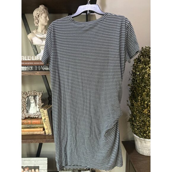 Vince Classic Stripe Tie Shirt Dress Navy White Womens Size Small - Picture 7 of 11